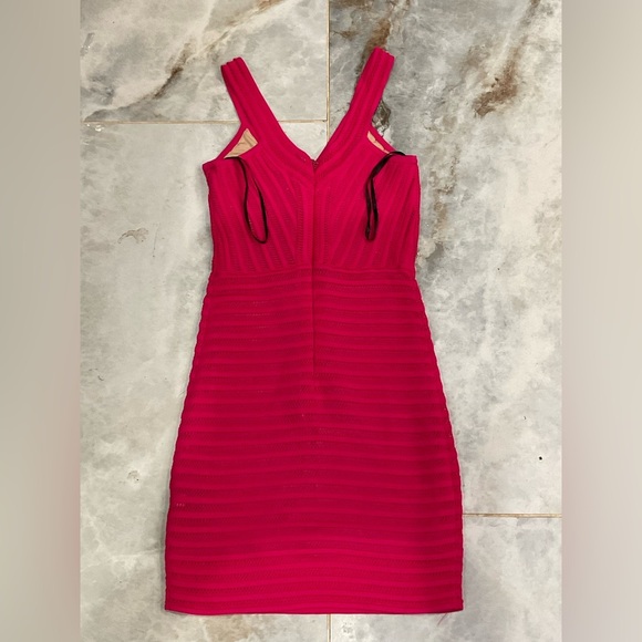 Bebe Pink Ribbed Bodycon Mini Dress - Picture 5 of 6